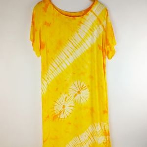 Sunshine Yellow Tie Dye Maxi Dress OS